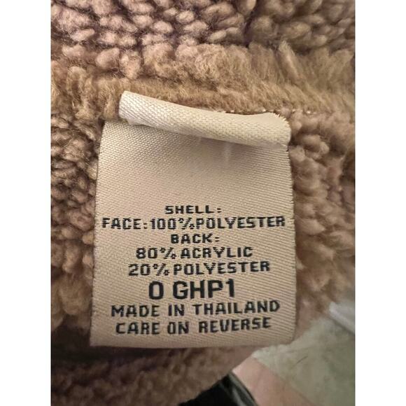 Vintage L.L. Bean Women's Brown Faux Suede Sherpa Button Front M Vest Outdoors - Picture 5 of 8